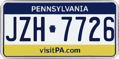 PA license plate JZH7726