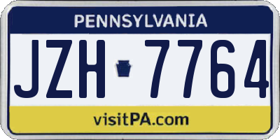 PA license plate JZH7764