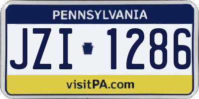 PA license plate JZI1286