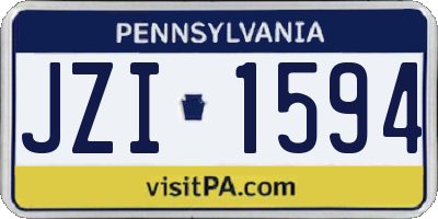 PA license plate JZI1594