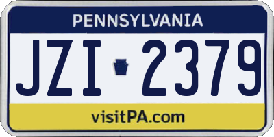 PA license plate JZI2379