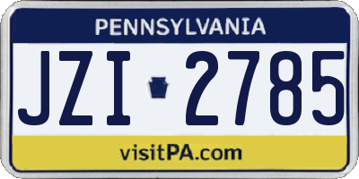 PA license plate JZI2785
