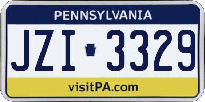 PA license plate JZI3329