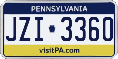 PA license plate JZI3360