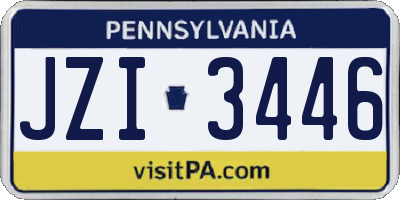 PA license plate JZI3446
