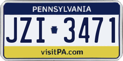 PA license plate JZI3471
