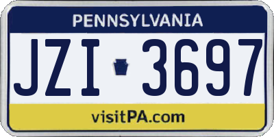 PA license plate JZI3697
