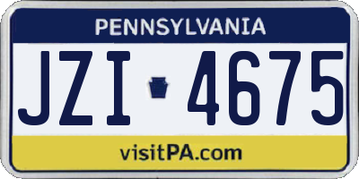 PA license plate JZI4675