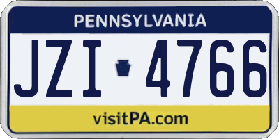 PA license plate JZI4766