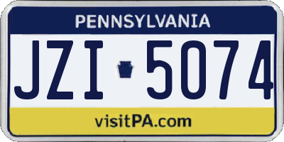 PA license plate JZI5074