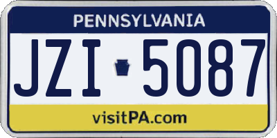 PA license plate JZI5087