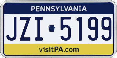 PA license plate JZI5199