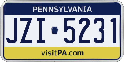 PA license plate JZI5231
