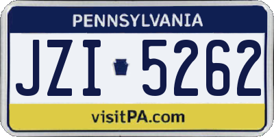 PA license plate JZI5262