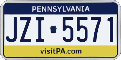PA license plate JZI5571