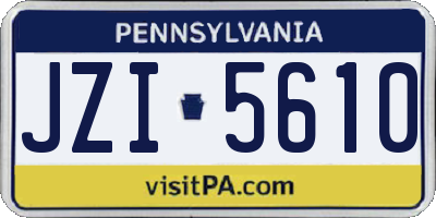 PA license plate JZI5610