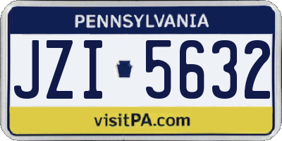 PA license plate JZI5632