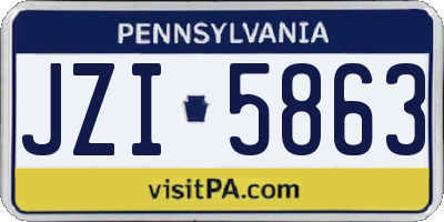 PA license plate JZI5863