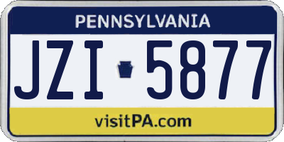 PA license plate JZI5877