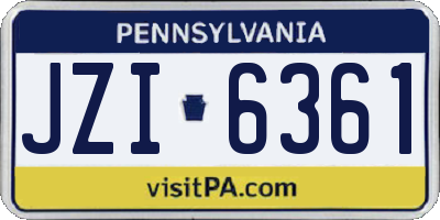 PA license plate JZI6361