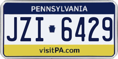 PA license plate JZI6429