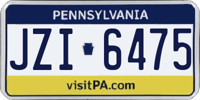 PA license plate JZI6475