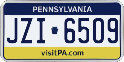 PA license plate JZI6509
