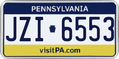 PA license plate JZI6553