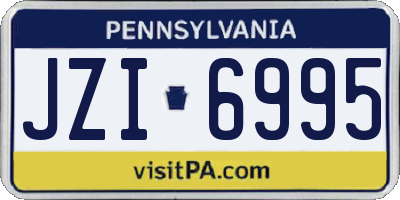 PA license plate JZI6995