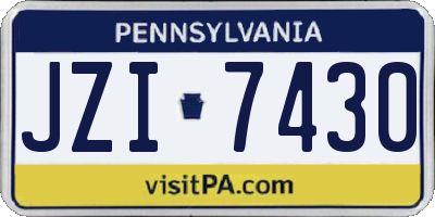 PA license plate JZI7430