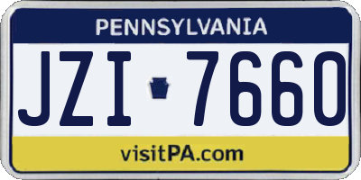 PA license plate JZI7660
