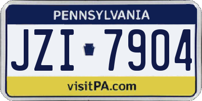 PA license plate JZI7904