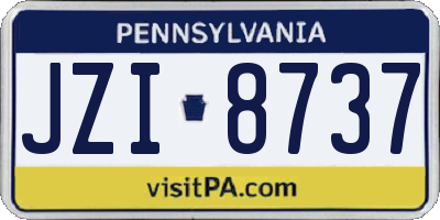 PA license plate JZI8737