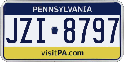PA license plate JZI8797