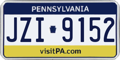 PA license plate JZI9152