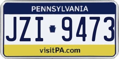 PA license plate JZI9473