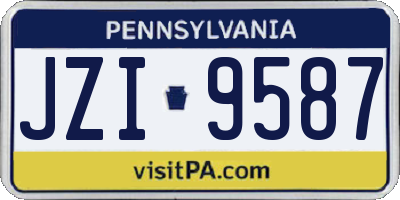 PA license plate JZI9587