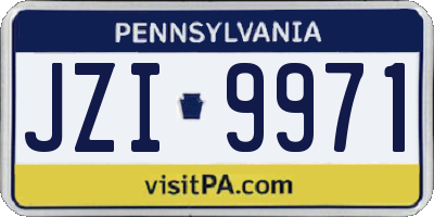 PA license plate JZI9971