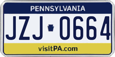 PA license plate JZJ0664