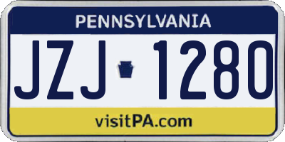 PA license plate JZJ1280