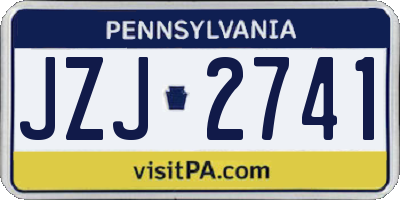 PA license plate JZJ2741