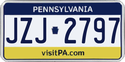 PA license plate JZJ2797