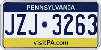 PA license plate JZJ3263