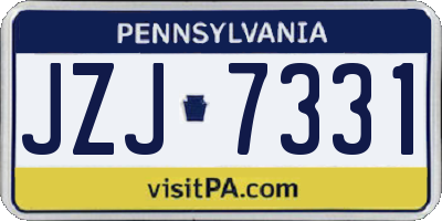 PA license plate JZJ7331