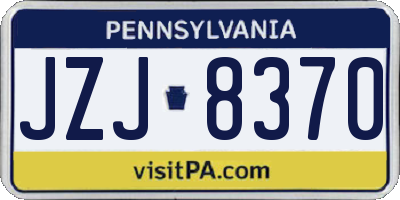 PA license plate JZJ8370
