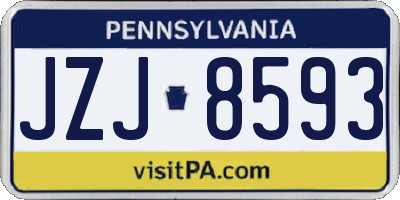 PA license plate JZJ8593