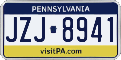 PA license plate JZJ8941