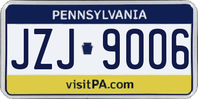 PA license plate JZJ9006