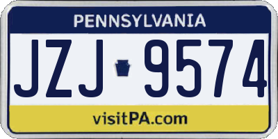 PA license plate JZJ9574