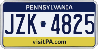 PA license plate JZK4825